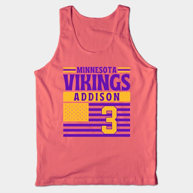 Minnesota Vikings Addison 3 American Flag Football Tank Top by Astronaut.co